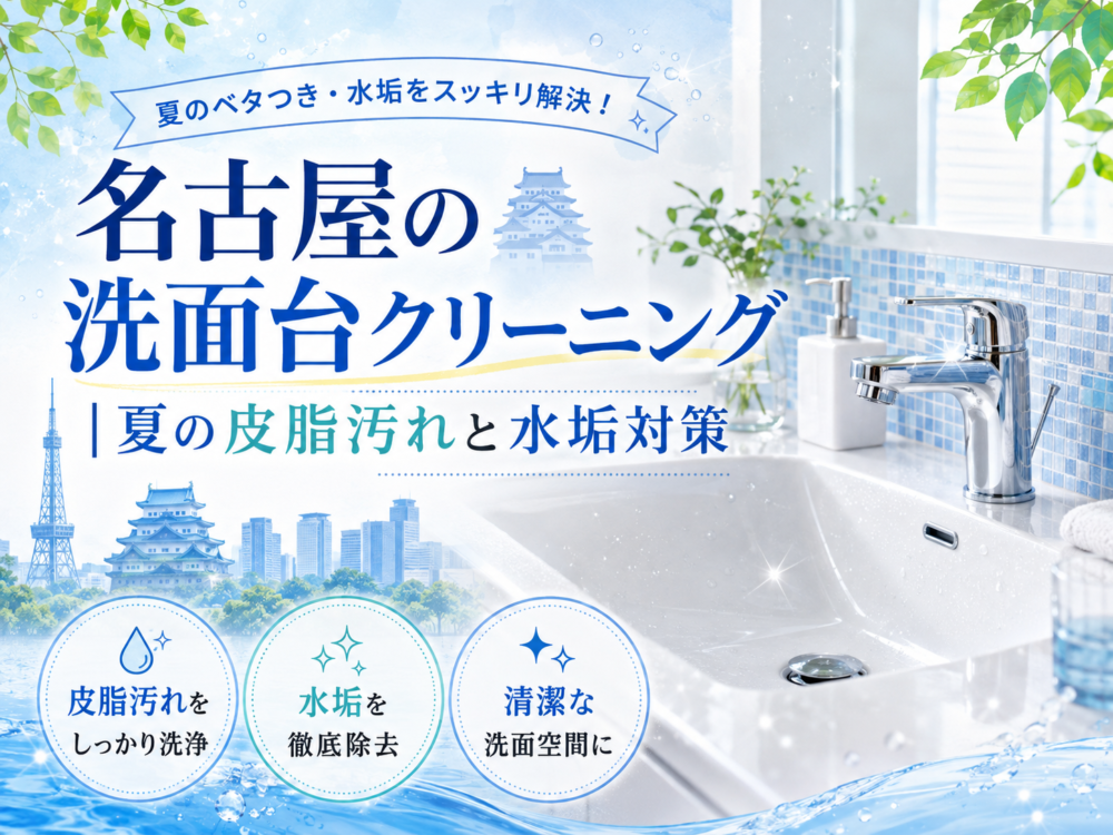 名古屋の洗面台クリーニング｜夏の皮脂汚れと水垢対策